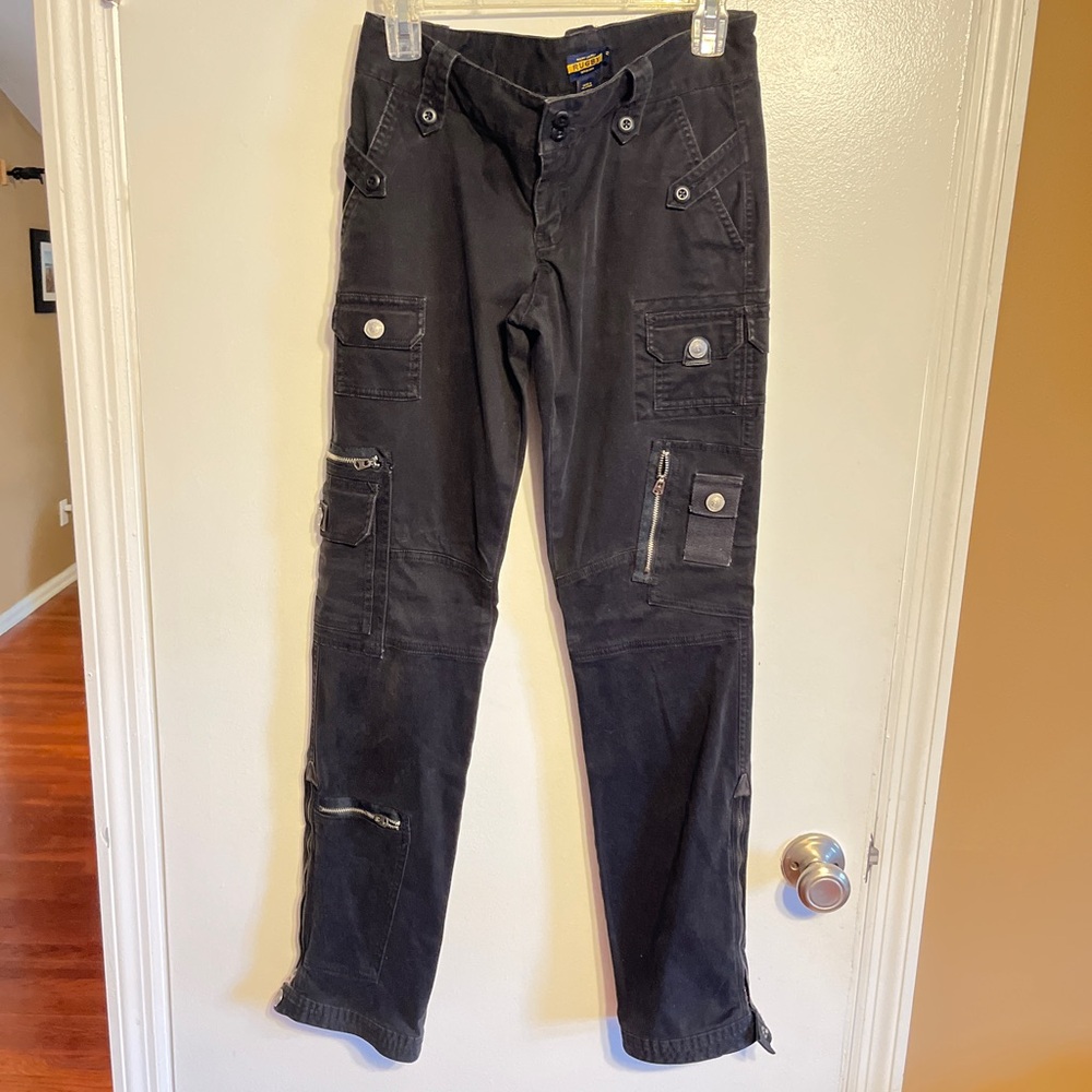 Rugby Ralph Lauren Black Cargo Pants Convertible zip bottoms from boot to flair